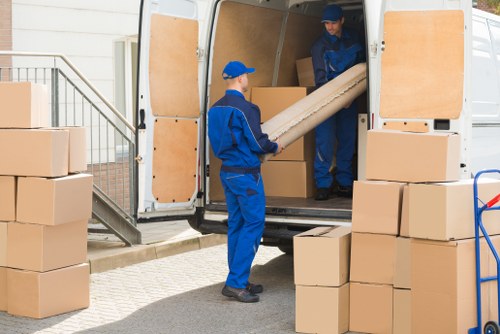 Man and van team preparing items safely before a move