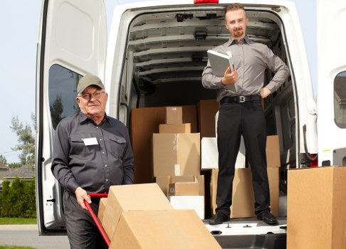 Man and van service vehicle ready for loading items