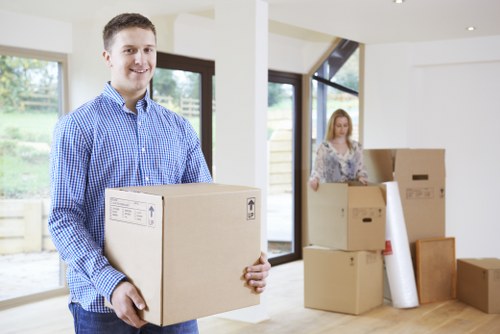 Risk assessment in progress before lifting heavy furniture inside a property