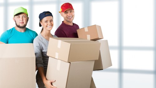 Moving truck parked for a residential relocation in Kingston upon Thames