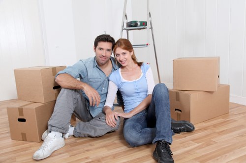 Student removals planning in Kingstonuponthames with packed boxes ready for transport